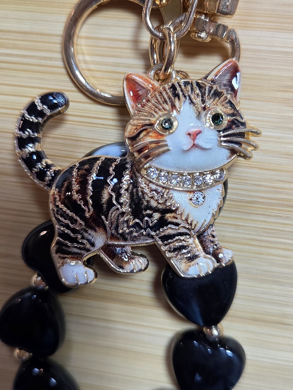 ✨ Luxury Calico Tabby Cat Bling Keychain & Bag Charm ✨
